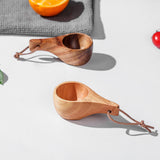 Maxbell Camping Mug Outdoor Wooden Camp Cup Lightweight Hiking Tableware Brown