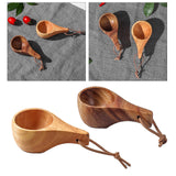 Maxbell Camping Mug Outdoor Wooden Camp Cup Lightweight Hiking Tableware Brown