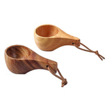 Maxbell Camping Mug Outdoor Wooden Camp Cup Lightweight Hiking Tableware Brown
