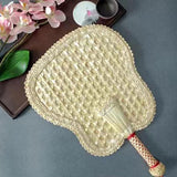 Maxbell Woven Straw Hand Fan Handheld Decorative Fans for Outdoor Home 37x25cm