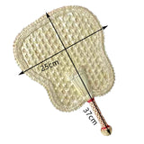Maxbell Woven Straw Hand Fan Handheld Decorative Fans for Outdoor Home 37x25cm