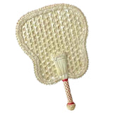 Maxbell Woven Straw Hand Fan Handheld Decorative Fans for Outdoor Home 37x25cm