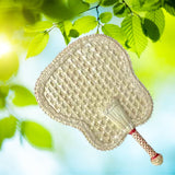 Maxbell Woven Straw Hand Fan Handheld Decorative Fans for Outdoor Home 37x25cm
