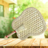 Maxbell Woven Straw Hand Fan Handheld Decorative Fans for Outdoor Home 37x25cm