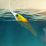 Maxbell 1x Fishing Lure Rattling Sinking Vibration 3D Eyes Swimbait Yellow 52mm 10g