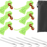 Maxbell 6Pcs/Pack Reflective Cord Tent Guyline Rope Set for Hiking Canopy Shelter