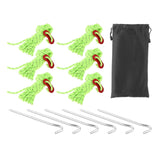Maxbell 6Pcs/Pack Reflective Cord Tent Guyline Rope Set for Hiking Canopy Shelter