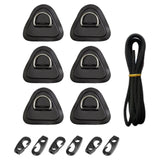 Maxbell PVC D Ring Patch Stainless Steel D Ring Deck Rigging for Surfboard Black