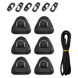 Maxbell PVC D Ring Patch Stainless Steel D Ring Deck Rigging for Surfboard Black