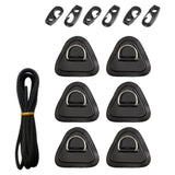 Maxbell PVC D Ring Patch Stainless Steel D Ring Deck Rigging for Surfboard Black