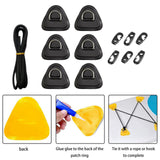 Maxbell PVC D Ring Patch Stainless Steel D Ring Deck Rigging for Surfboard Black