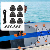 Maxbell PVC D Ring Patch Stainless Steel D Ring Deck Rigging for Surfboard Black