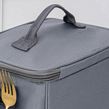Maxbell Insulated Lunch Bag Lunch Boxes with Side Mesh Pocket for Travel Work Picnic Gray