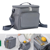 Maxbell Insulated Lunch Bag Lunch Boxes with Side Mesh Pocket for Travel Work Picnic Gray