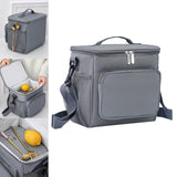 Maxbell Insulated Lunch Bag Lunch Boxes with Side Mesh Pocket for Travel Work Picnic Gray