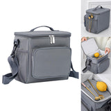 Maxbell Insulated Lunch Bag Lunch Boxes with Side Mesh Pocket for Travel Work Picnic Gray