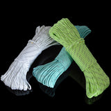 Maxbell GLOW IN THE DARK REFLECTIVE ROPES 31M TENT CAMPING ROPE White
