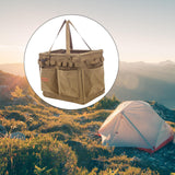 Maxbell Portable Oxford Multi Pockets Garden Tool Storage Tote Bag for Outdoor Khaki