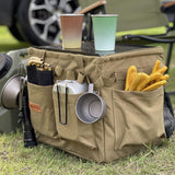 Maxbell Portable Oxford Multi Pockets Garden Tool Storage Tote Bag for Outdoor Khaki