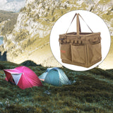 Maxbell Portable Oxford Multi Pockets Garden Tool Storage Tote Bag for Outdoor Khaki