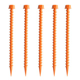 Maxbell 10Pcs Portable Tent Pegs Tent Accessories Spikes for Picnic Beach Gardening orange