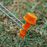 Maxbell 10Pcs Portable Tent Pegs Tent Accessories Spikes for Picnic Beach Gardening orange