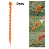 Maxbell 10Pcs Portable Tent Pegs Tent Accessories Spikes for Picnic Beach Gardening orange