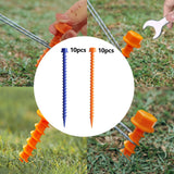 Maxbell 10Pcs Portable Tent Pegs Tent Accessories Spikes for Picnic Beach Gardening orange