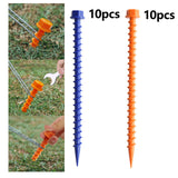Maxbell 10Pcs Portable Tent Pegs Tent Accessories Spikes for Picnic Beach Gardening orange