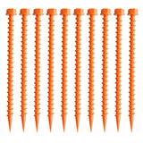 Maxbell 10Pcs Portable Tent Pegs Tent Accessories Spikes for Picnic Beach Gardening orange