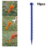 Maxbell 10Pcs Portable Tent Pegs Tent Accessories Spikes for Picnic Beach Gardening blue