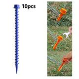 Maxbell 10Pcs Portable Tent Pegs Tent Accessories Spikes for Picnic Beach Gardening blue