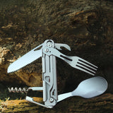 Maxbell Multifunction Survival Foldable Knife Spoon for Emergency Camping Outdoor