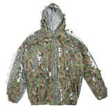 Maxbell Leaves Ghillie Suit Set Woodland Hunting Hooded Jacket Pant for Farming