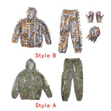 Maxbell Leaves Ghillie Suit Set Woodland Hunting Hooded Jacket Pant for Farming