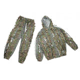 Maxbell Leaves Ghillie Suit Set Woodland Hunting Hooded Jacket Pant for Farming