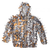 Maxbell Leaves Ghillie Suit Set Woodland Hunting Hooded Jacket Pant for Farming