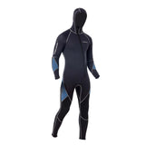 Maxbell Full Body Wetsuit with Long Zipper Long Sleeve Hooded Wetsuit for Fishing Gray Medium