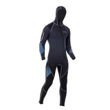 Maxbell Full Body Wetsuit with Long Zipper Long Sleeve Hooded Wetsuit for Fishing Gray Medium