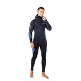 Maxbell Full Body Wetsuit with Long Zipper Long Sleeve Hooded Wetsuit for Fishing Gray Medium