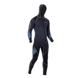 Maxbell Full Body Wetsuit with Long Zipper Long Sleeve Hooded Wetsuit for Fishing Gray XXXXL