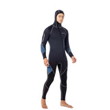 Maxbell Full Body Wetsuit with Long Zipper Long Sleeve Hooded Wetsuit for Fishing Gray XXXXL