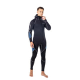 Maxbell Full Body Wetsuit with Long Zipper Long Sleeve Hooded Wetsuit for Fishing Gray XXXXL