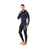 Maxbell Full Body Wetsuit with Long Zipper Long Sleeve Hooded Wetsuit for Fishing Gray XXXXL