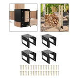 Maxbell Carbon Steel Firewood Bracket Kit Wood Storage Holder Log Rack Storage