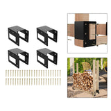 Maxbell Carbon Steel Firewood Bracket Kit Wood Storage Holder Log Rack Storage