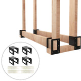 Maxbell Carbon Steel Firewood Bracket Kit Wood Storage Holder Log Rack Storage