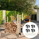 Maxbell Carbon Steel Firewood Bracket Kit Wood Storage Holder Log Rack Storage