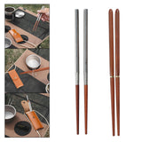 Maxbell Reusable Collapsible Chopsticks for Camping Picnic Wood