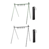 Maxbell Folding Triangle Rack Durable Cookware Aluminum Alloy for Camping Picnic Green
